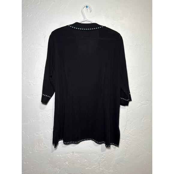 Misook black open front blazer womens 1X career office business professional - Picture 4 of 7